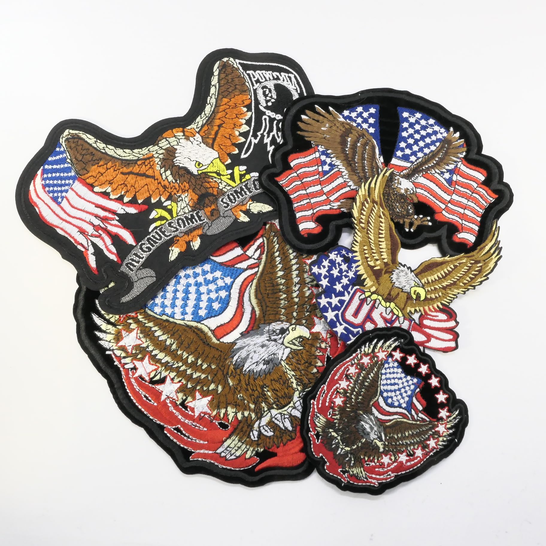 Amazon.co.jp: 刺繍 ワッペン イーグル 5枚セット 大きい アイロン